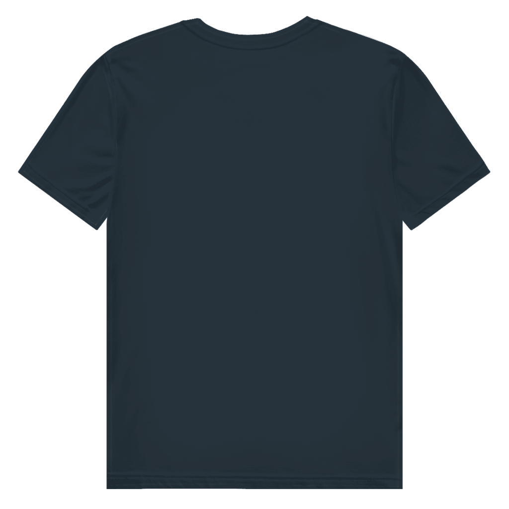 Dunkelgraues T-Shirt ohne Design (Rückseite).