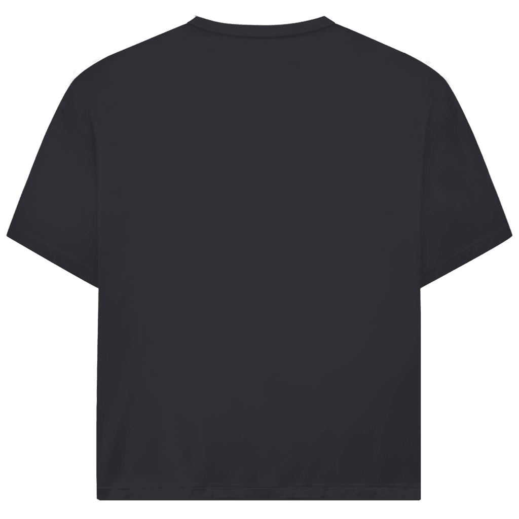 Dunkelgraues T-Shirt ohne Design (Rückseite).