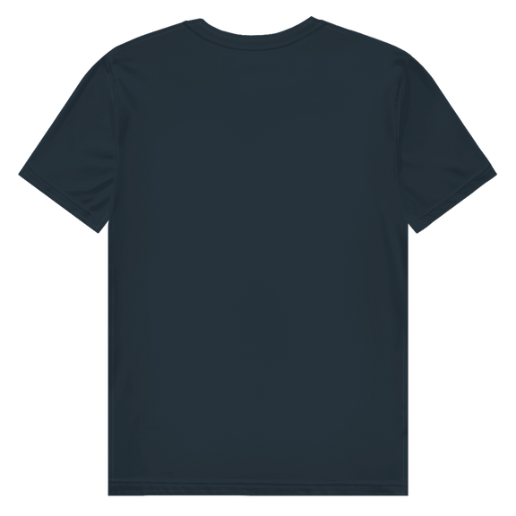 Dunkelgraues T-Shirt ohne Design (Rückseite).