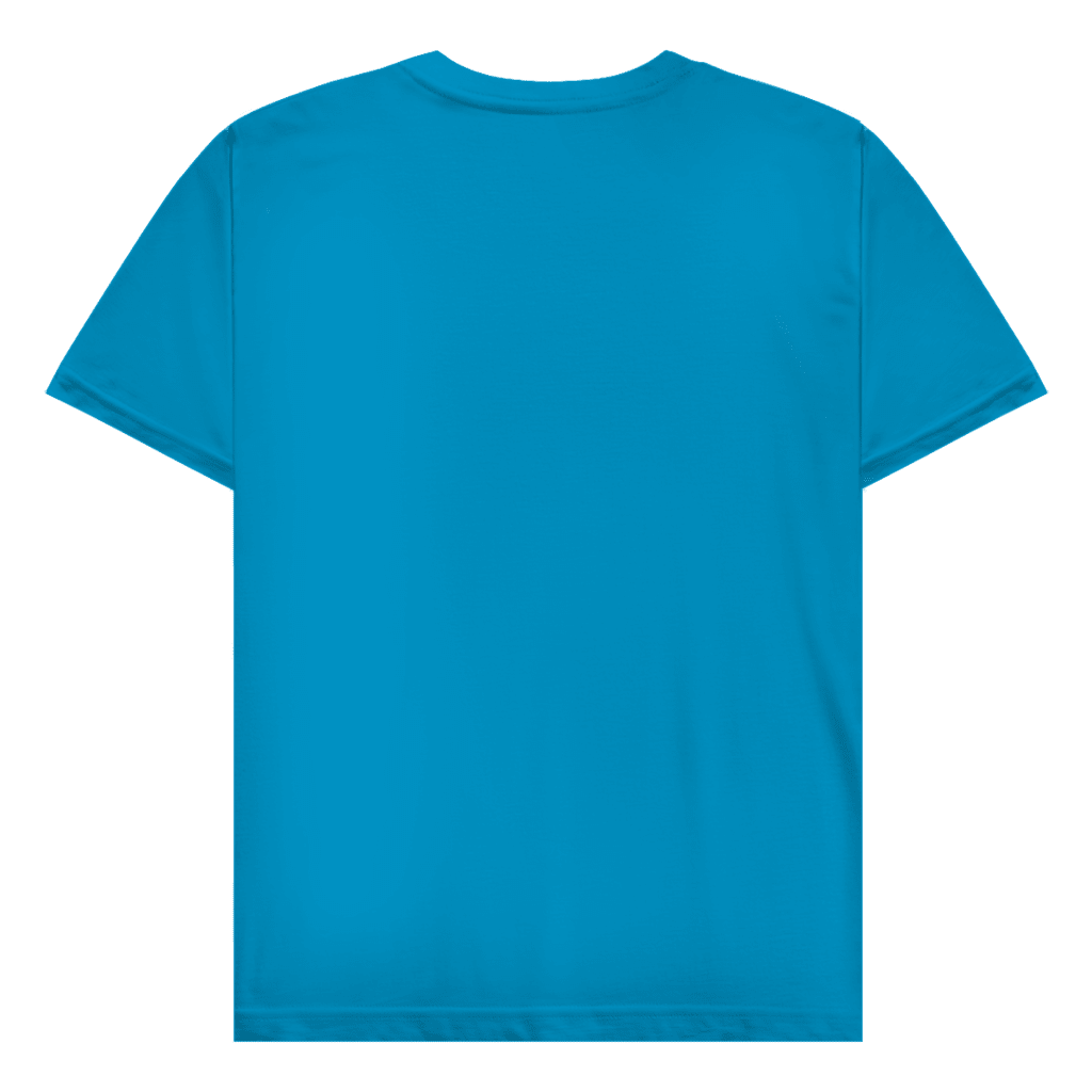 Hellblaues T-Shirt ohne Design (Rückseite).