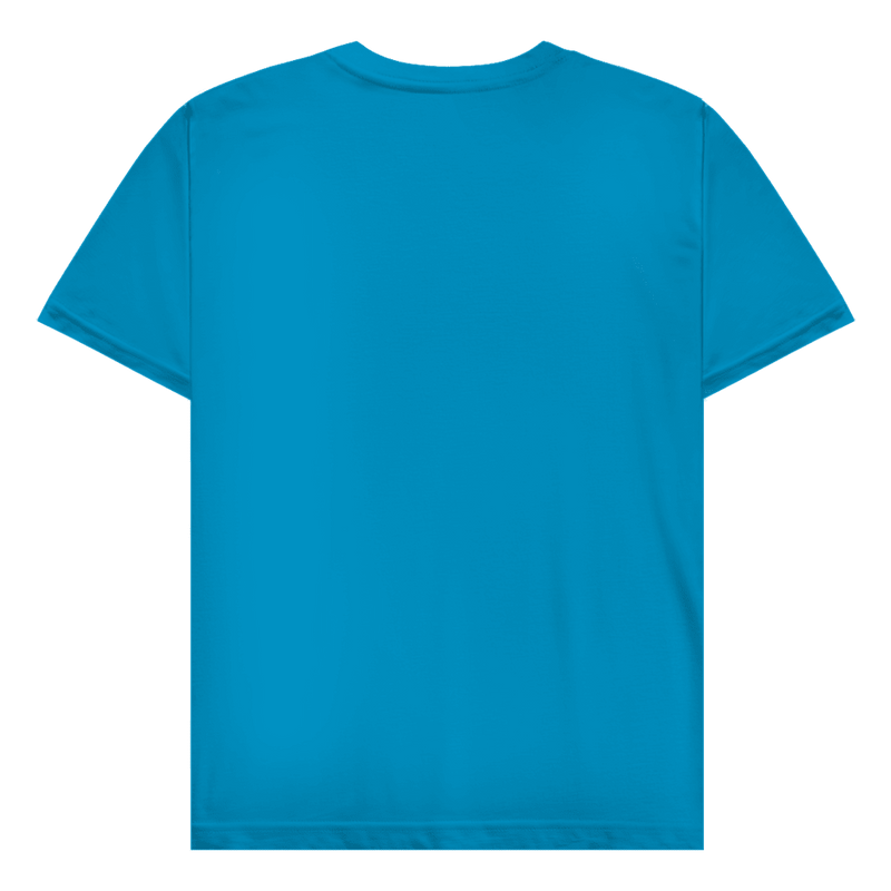 Hellblaues T-Shirt ohne Design (Rückseite).