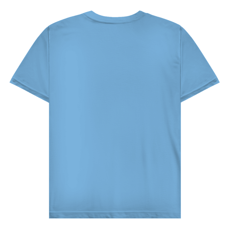 Hellblaues T-Shirt ohne Design (Rückseite).