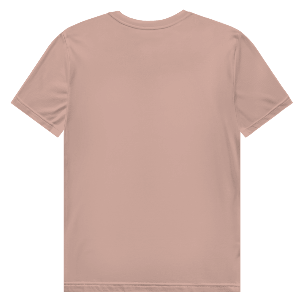 Rosagraues T-Shirt ohne Design (Rückseite).