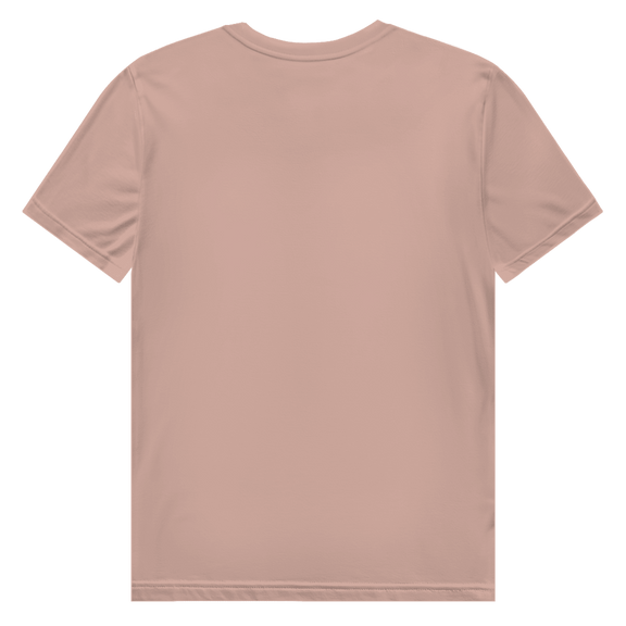 Rosagraues T-Shirt ohne Design (Rückseite).