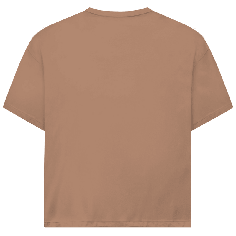 Erdfarbenes T-Shirt ohne Design (Rückseite).