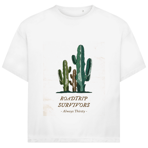 Drei verschieden farbige und -grosse Kakteen über dem Designnamen auf weissem Hintergrund.