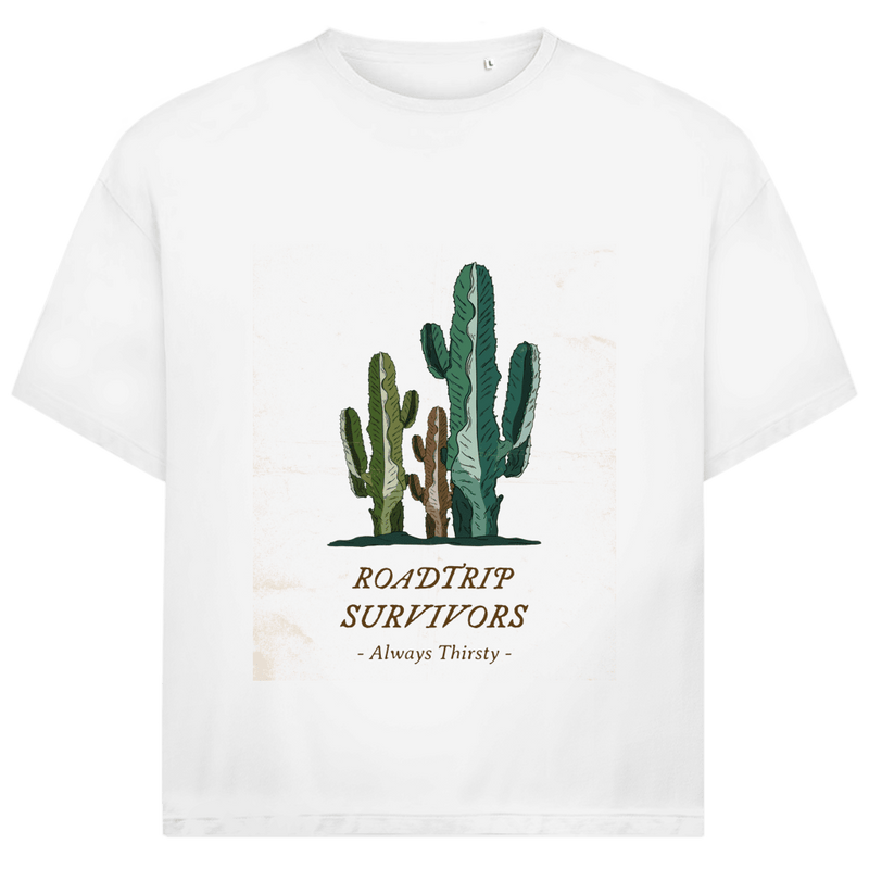 Drei verschieden farbige und -grosse Kakteen über dem Designnamen auf weissem Hintergrund.