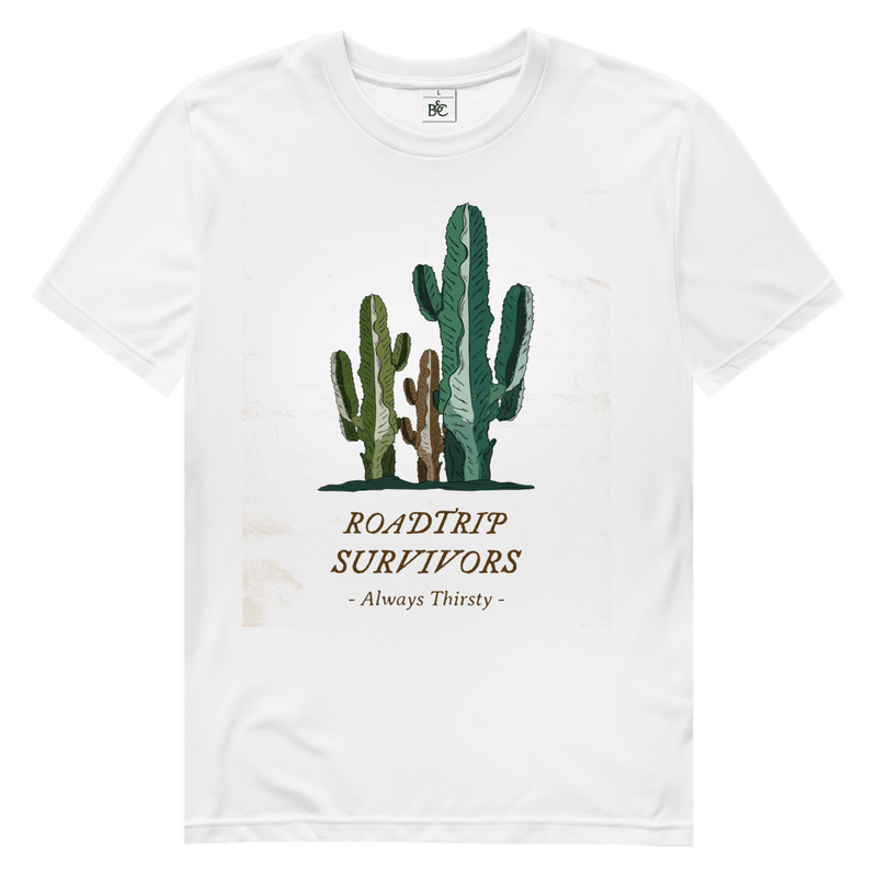 Drei verschieden farbige und -grosse Kakteen über dem Designnamen auf weissem Hintergrund.