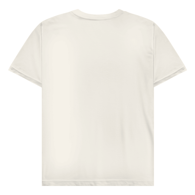 Naturfarbenes T-Shirt ohne Design (Rückseite).