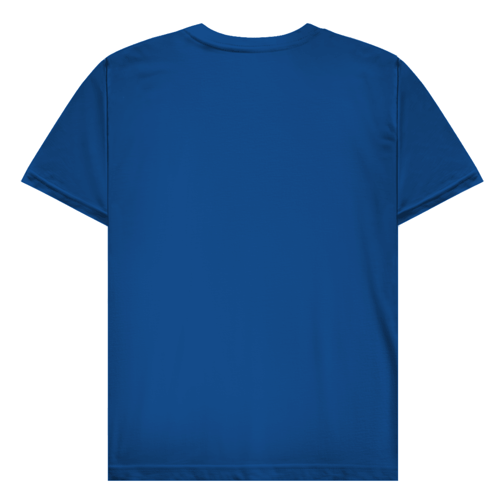 Royalblaues T-Shirt ohne Design (Rückseite).