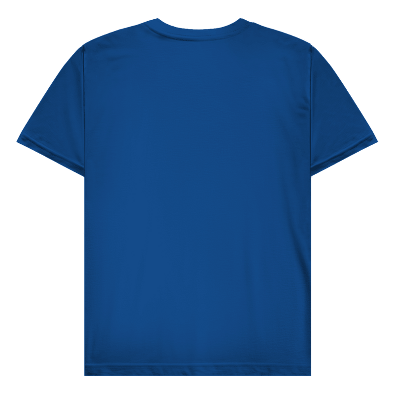 Royalblaues T-Shirt ohne Design (Rückseite).