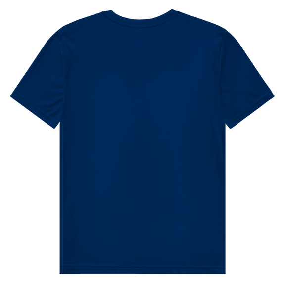 Dunkelblaues T-Shirt ohne Design (Rückseite).