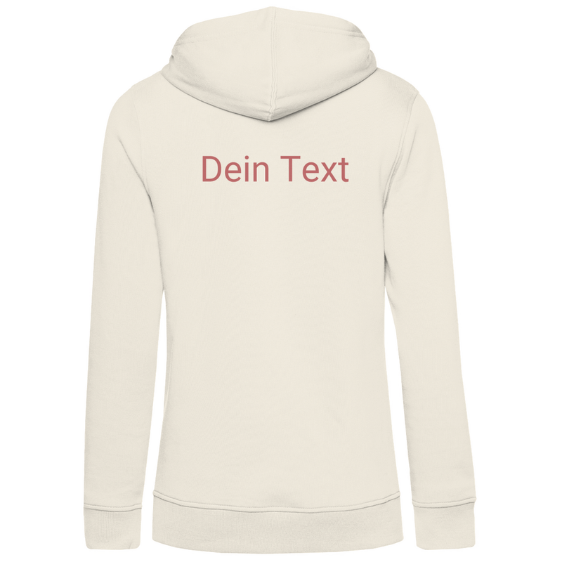 Hoodie für Damen, personalisierbar mit Foto und kurzem Text. Stoff-Farbe: Off White. Fernweh zum Anziehen? travelPrint4U.de