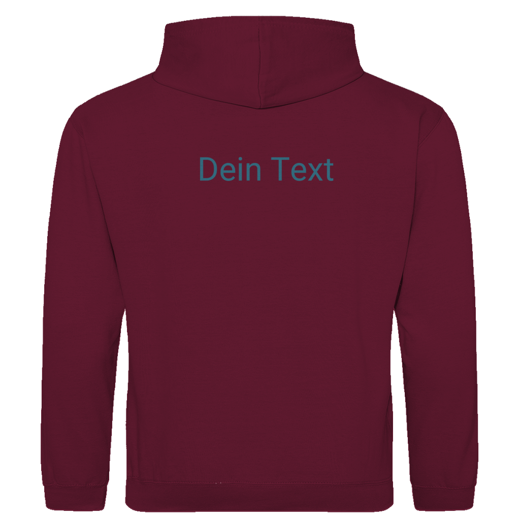 Hoodie für Herren, personalisierbar mit Foto und kurzem Text. Stoff-Farbe: Burgund. Fernweh zum Anziehen? travelPrint4U.de