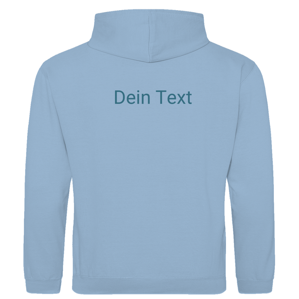 Hoodie für Herren, personalisierbar mit Foto und Text. Stoff-Farbe: Sky Blue. Fernweh zum Anziehen? travelPrint4U.de