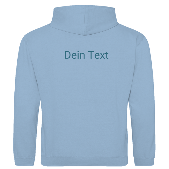 Hoodie für Herren, personalisierbar mit Foto und Text. Stoff-Farbe: Sky Blue. Fernweh zum Anziehen? travelPrint4U.de