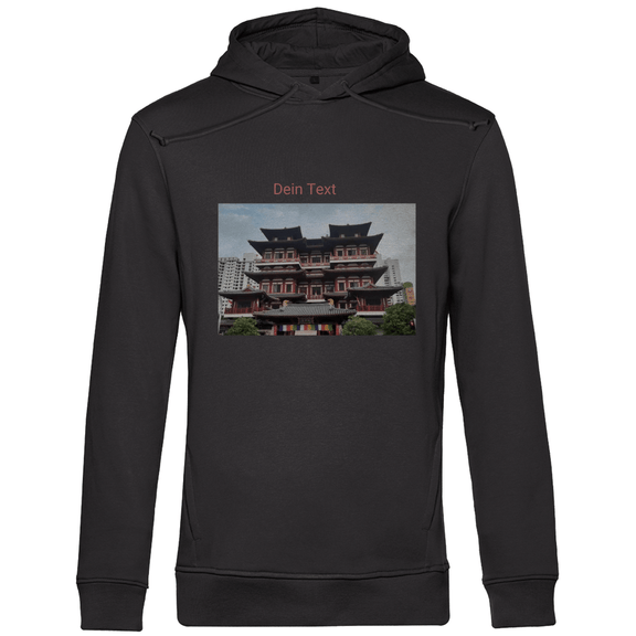 Kapuzenpulli für Herren, personalisierbar mit Foto und Text. Stoff-Farbe: Asphalt. Fernweh zum Anziehen? travelPrint4U.de