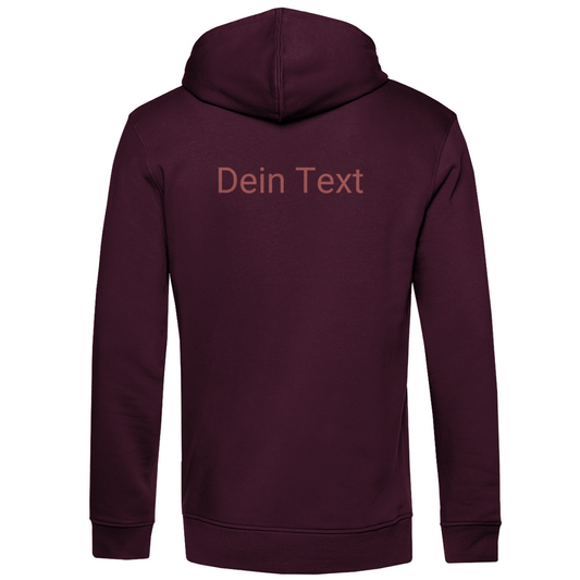 Kapuzenpulli für Herren, personalisierbar mit Foto und Text. Stoff-Farbe: Burgund. Fernweh zum Anziehen? travelPrint4U.de