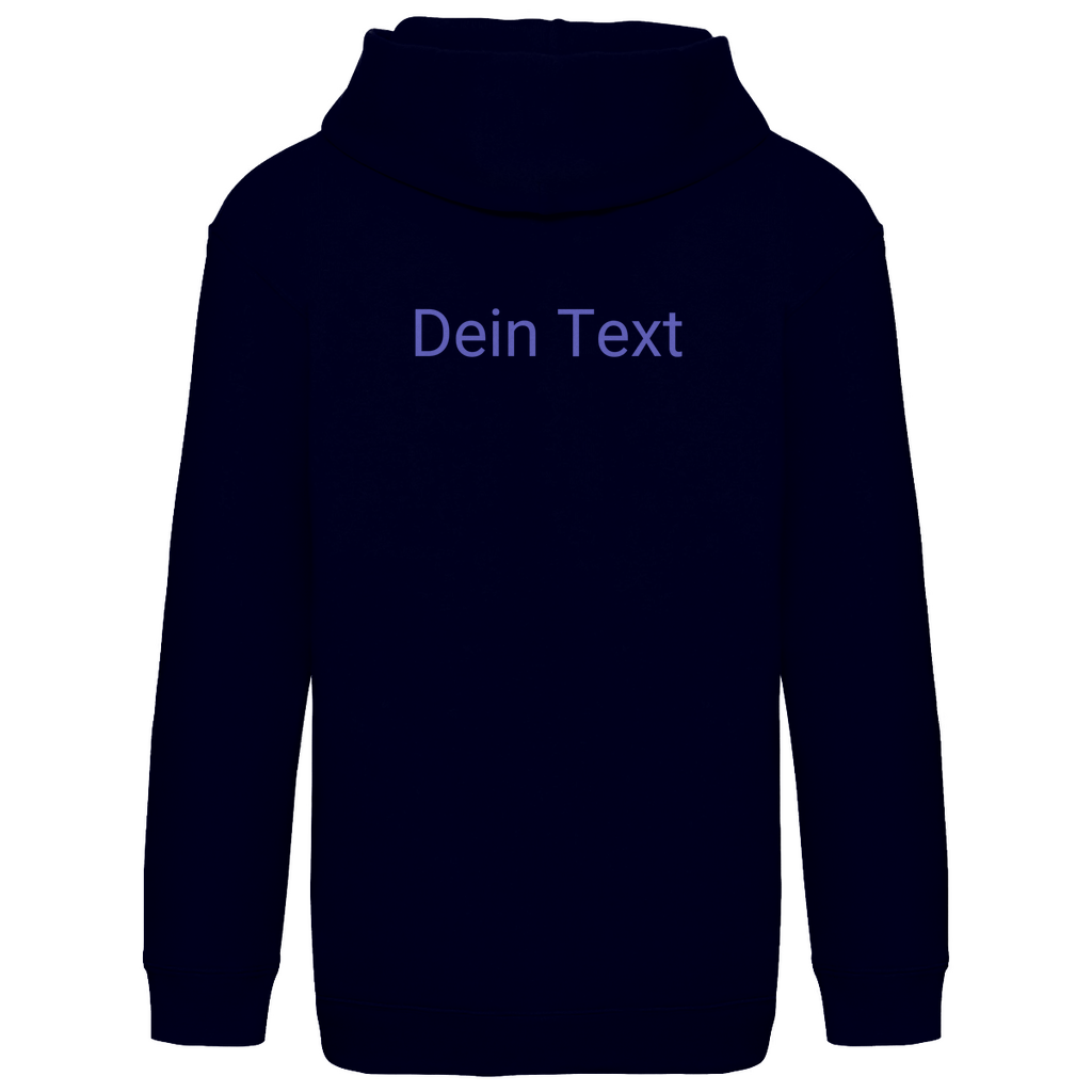 Kapuzenpulli fürs Kind, personalisierbar mit Foto + Text. Stoff-Farbe: Deep Navy. Fernweh zum Anfassen? travelPrint4U.de