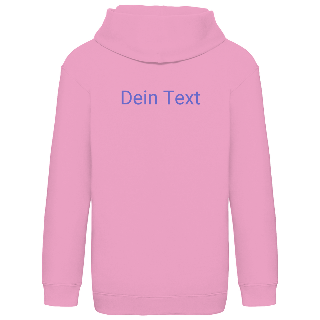 Kapuzenpulli fürs Kind, personalisierbar mit Foto + Text. Stoff-Farbe: Light Pink. Fernweh zum Anfassen? travelPrint4U.de