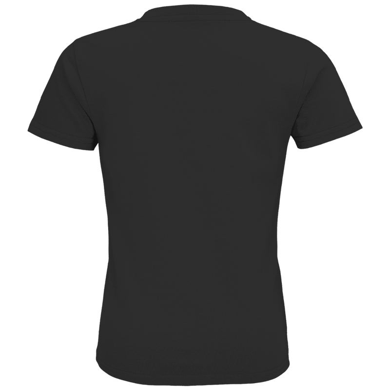 Schwarzes T-Shirt ohne Design (Rückseite).