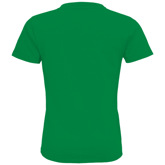 Leuchtend grünes T-Shirt ohne Design (Rückseite).