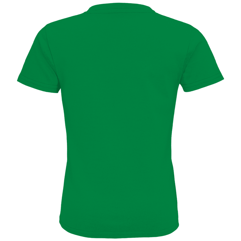 Leuchtend grünes T-Shirt ohne Design (Rückseite).
