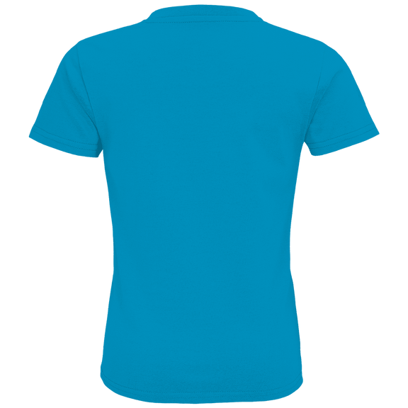 Aquafarbenes T-Shirt ohne Design (Rückseite).