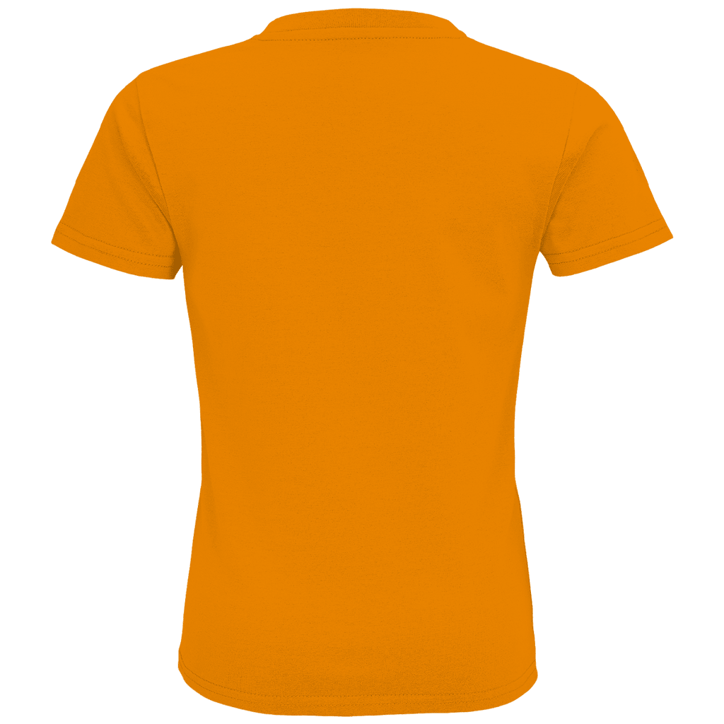 Orangefarbenes T-Shirt ohne Design (Rückseite).