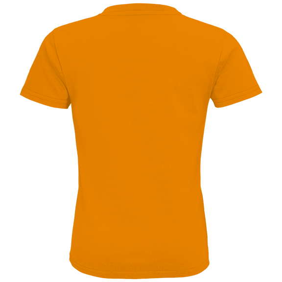 Orangefarbenes T-Shirt ohne Design (Rückseite).