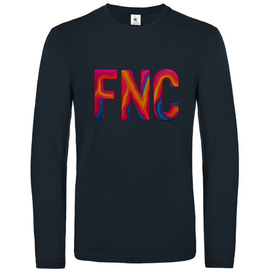 Longsleeve mit buntem FNC Print für Airport-Code FUNCHAL. Stoff-Farbe: Dark Grey. Fernweh zum Anziehen? travelPrint4U.de