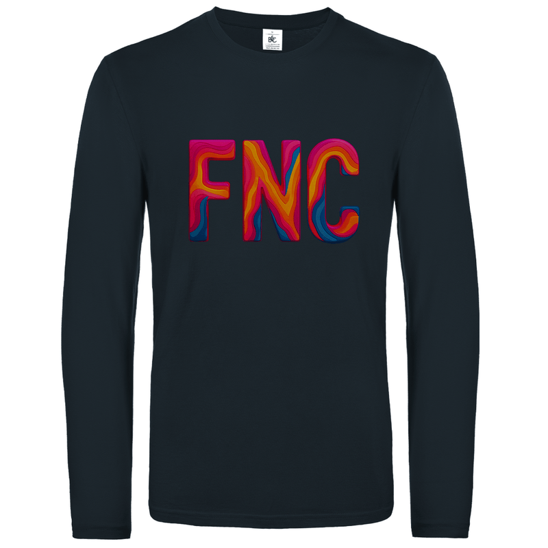 Longsleeve mit buntem FNC Print für Airport-Code FUNCHAL. Stoff-Farbe: Dark Grey. Fernweh zum Anziehen? travelPrint4U.de