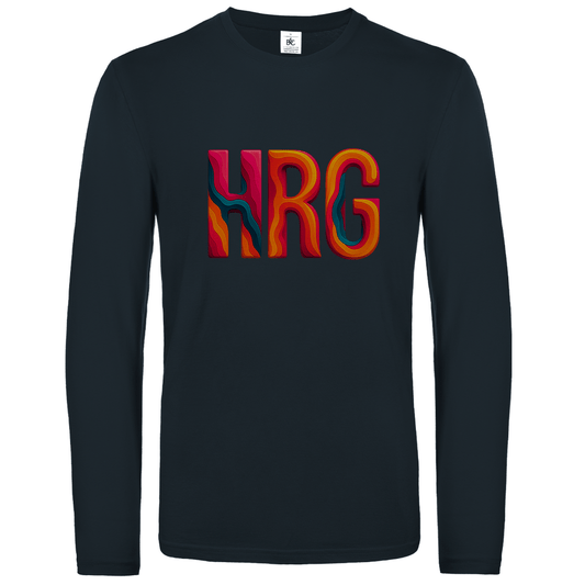 Longsleeve mit buntem HRG Print für Airport-Code HURGHADA. Stoff-Farbe: Dark Grey. Fernweh zum Anziehen? travelPrint4U.de