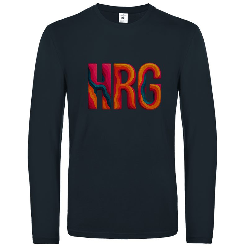 Longsleeve mit buntem HRG Print für Airport-Code HURGHADA. Stoff-Farbe: Dark Grey. Fernweh zum Anziehen? travelPrint4U.de