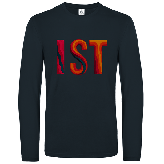 Longsleeve mit buntem IST Print für Airport-Code ISTANBUL. Stoff-Farbe: Dark Grey. Fernweh zum Anziehen? travelPrint4U.de
