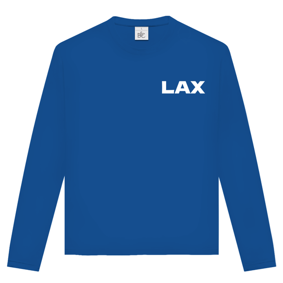 Unisex Langarmshirt mit LAX Airport Code Los Angeles. Farbe Royal. Fernweh zum Anziehen von travelPrint4U.de