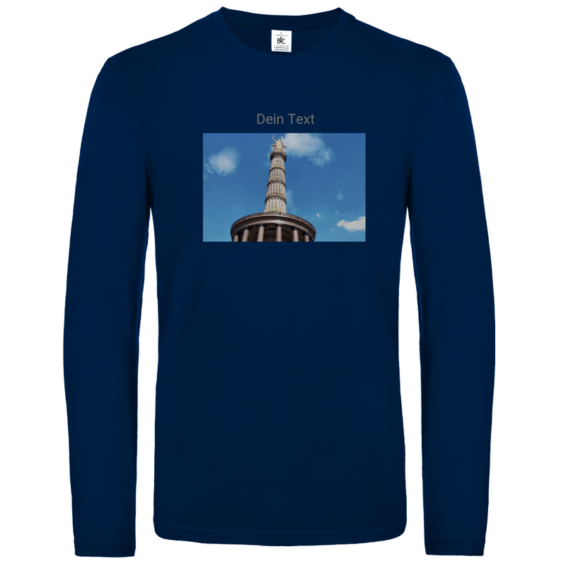 Unisex Longsleeve personalisierbar in der Farbe Marine. Fernweh zum Anziehen mit travelPrint4U.de