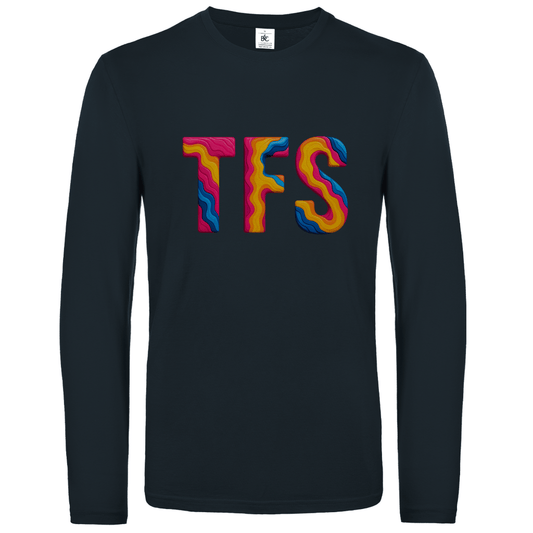 Longsleeve mit buntem TFS Print für Airport-Code TENERIFFA-SÜD. Stoff-Farbe: Dark Grey. Fernweh zum Anziehen? travelPrint4U