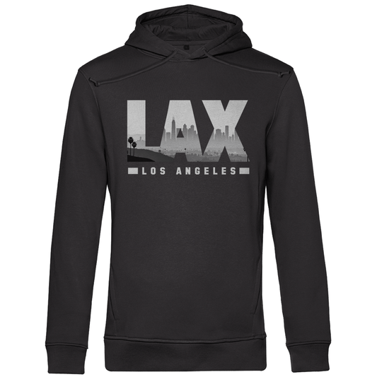 Pullover für Herren mit LAX Airport Code Los Angeles. Farbe Asphalt. Fernweh zum Anziehen von travelPrint4U.de