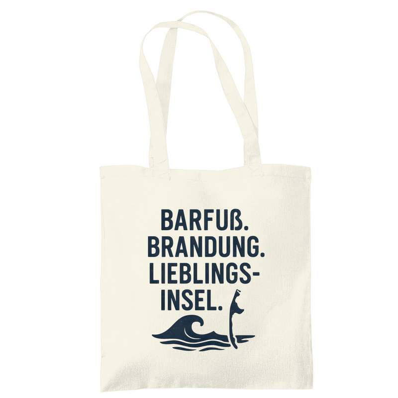 Stoffbeutel mit LIEBLINGSINSEL SYLT Aufdruck (schwarz) Stoff-Farbe: Natural. Fernweh zum Anfassen? travelPrint4U.de