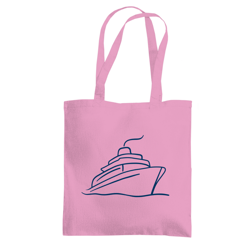 Stoffbeutel mit ONE SHIP ONE LOVE Print. Zweiseitiges Design. Stoff-Farbe: Classic Pink. Fernweh zum Anfassen? travelPrint4U