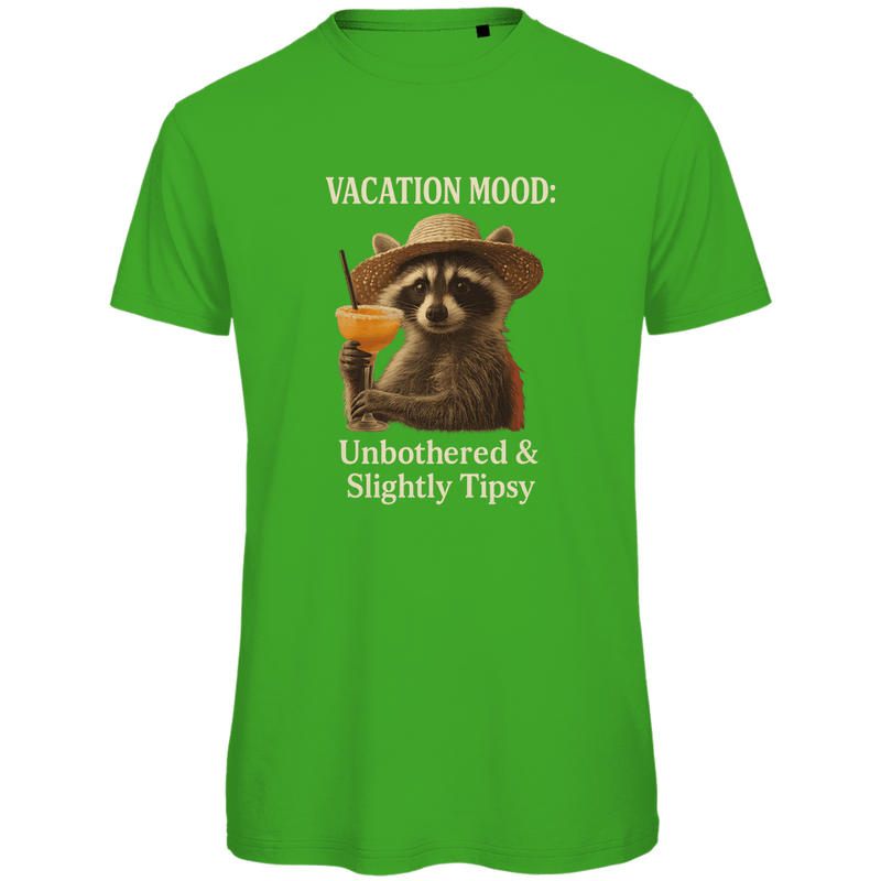 Herren TShirt, Funshirt in Real Green, Print: VACATION MOOD: UNBOTHERED & SLIGHTLY TIPSY. Fernweh zum Anziehen? travelPrint4U