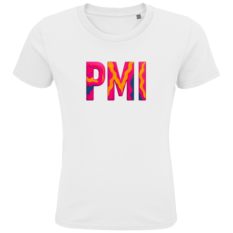 T-Shirts für Kinder mit buntem PMI Print für Airport MALLORCA. Stoff-Farbe: White. Fernweh zum Anziehen? travelPrint4U.de