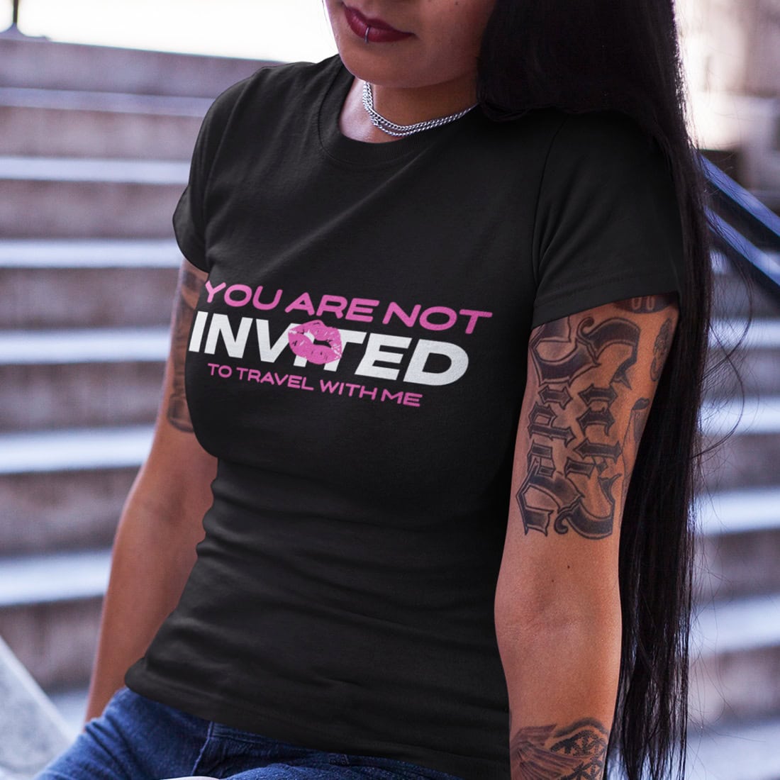 Damen T-Shirt - You Are Not Invited To Travel With Me - Premium