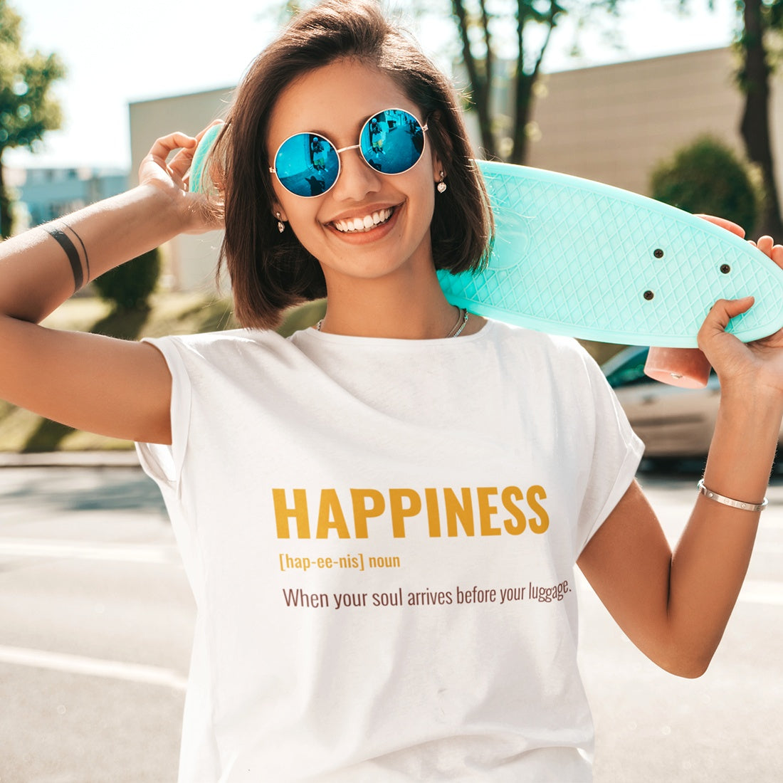 Damen T-Shirt - Happiness Soul Before Luggage - Basic