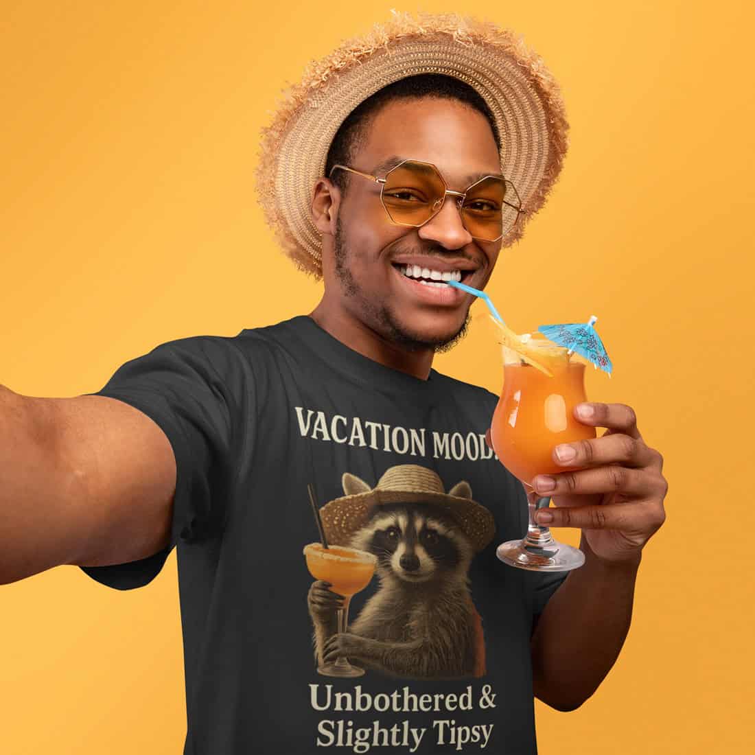 Herren T-Shirt - Waschbär Vacation Mood - Premium