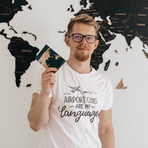Herren T-Shirt - Airport Codes Are My Language – Premium