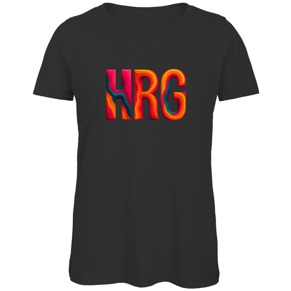 TShirt für Damen mit buntem IBZ Print für Airport IBIZA. Stoff-Farbe: Black. Fernweh zum Anziehen? travelPrint4U.de