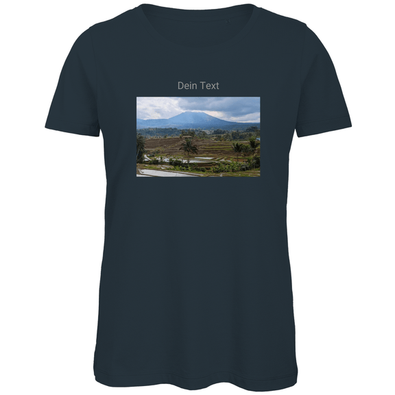 TShirt für Damen, personalisierbar mit Foto und kurzem Text. Stoff-Farbe: Dark Grey. Fernweh zum Anziehen? travelPrint4U.de