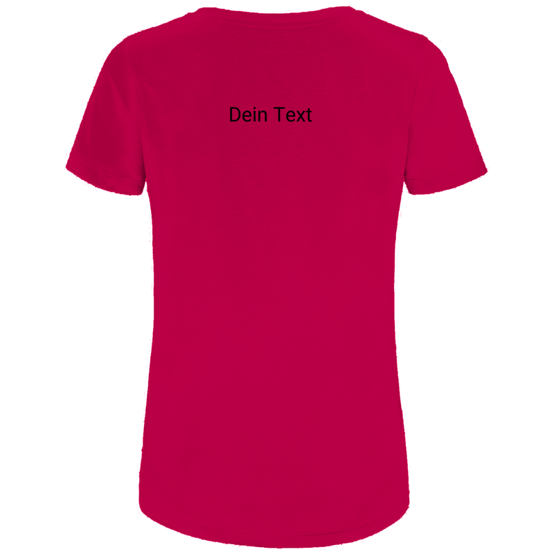 TShirt für Damen, personalisierbar mit Foto und kurzem Text. Stoff-Farbe: Fuchsia. Fernweh zum Anziehen? travelPrint4U.de